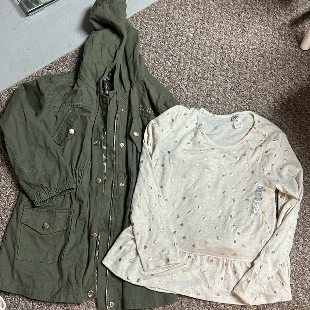 Bundle of shacket, 2 long sleeve shirts